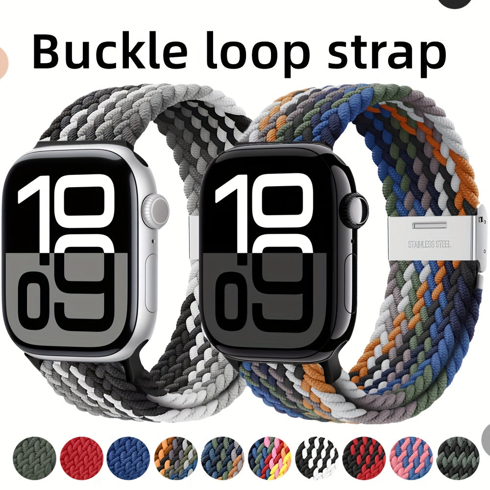 Adjustable Nylon Braided Solo Loop Strap for Apple Watch